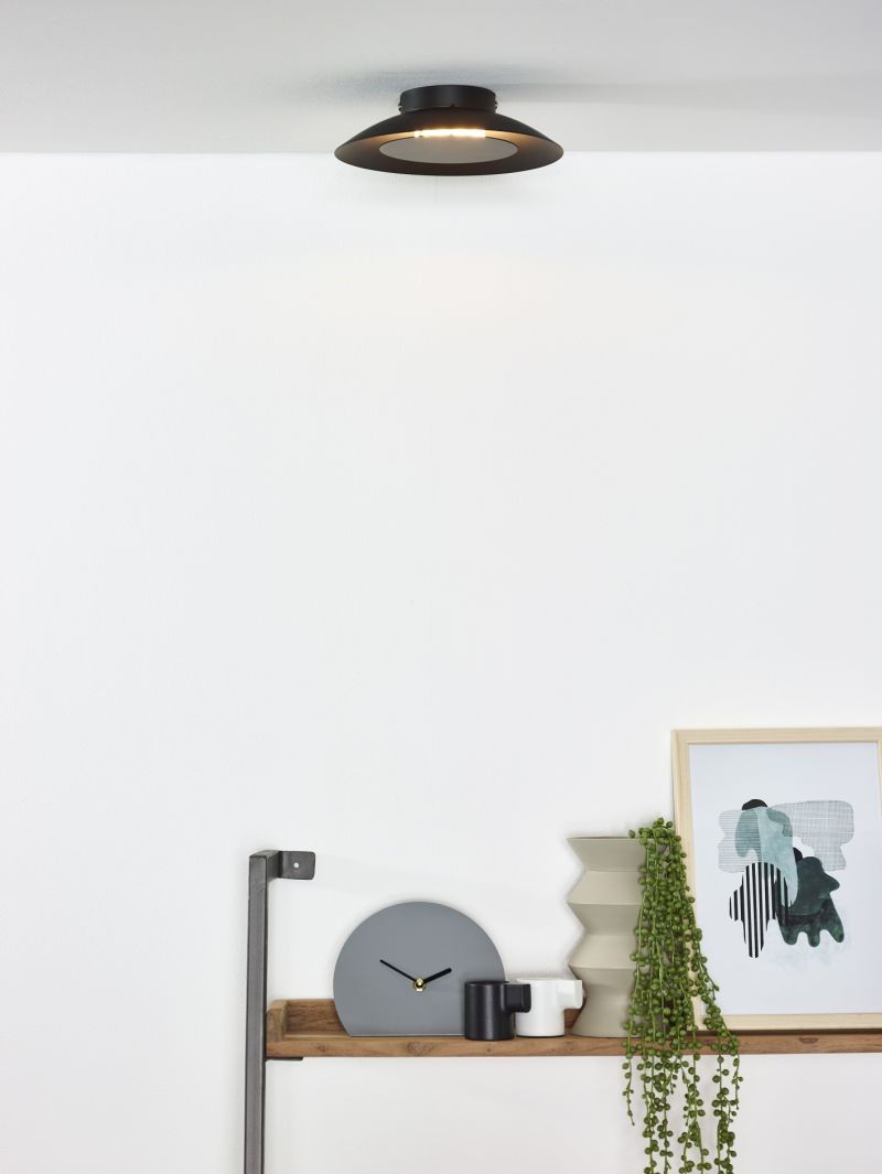 Lucide FOSKAL - Zapustené stropné svietidlo - Ø 21,5 cm - LED - 1x6W 2700K - Čierna